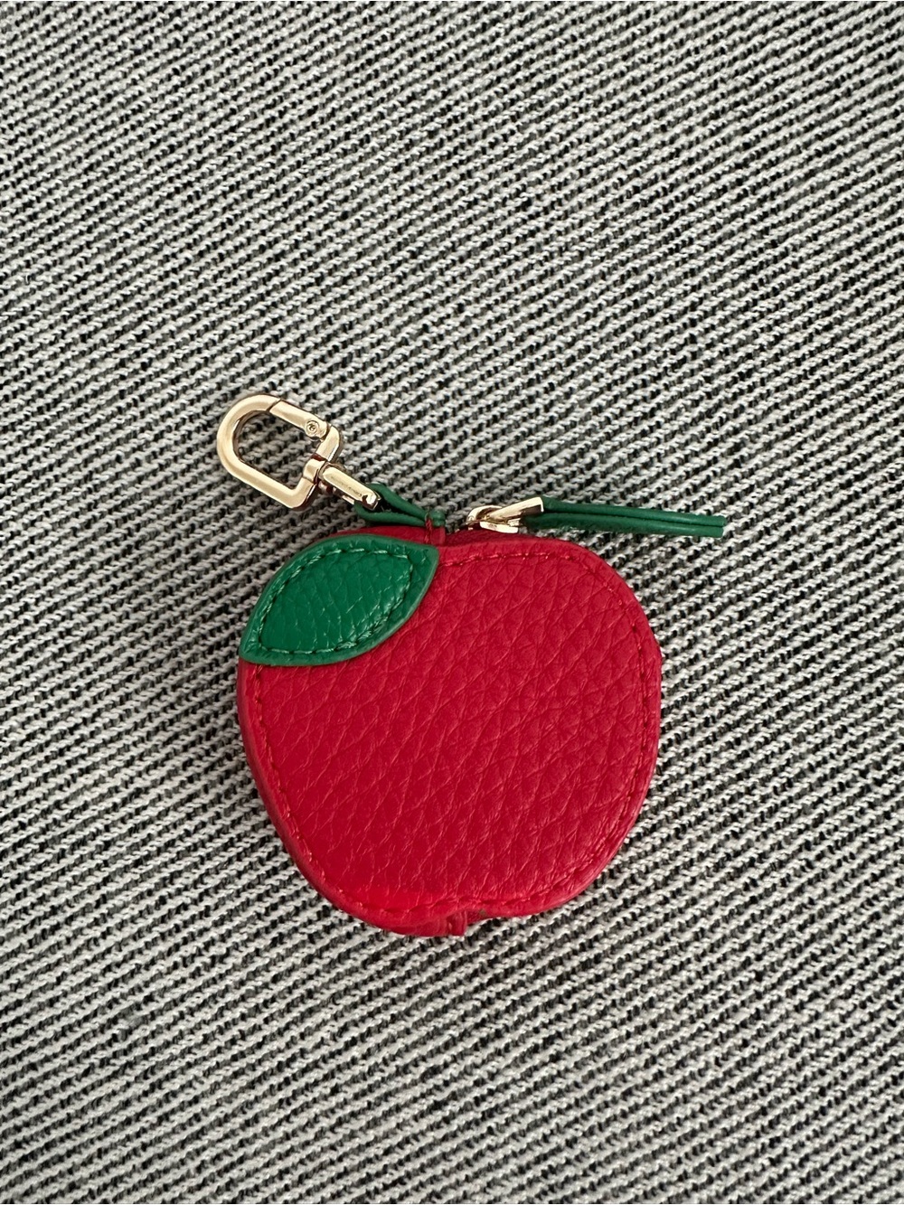 Cute Red Leather Apple Bag Charm Coin Purse Key Chain⁠